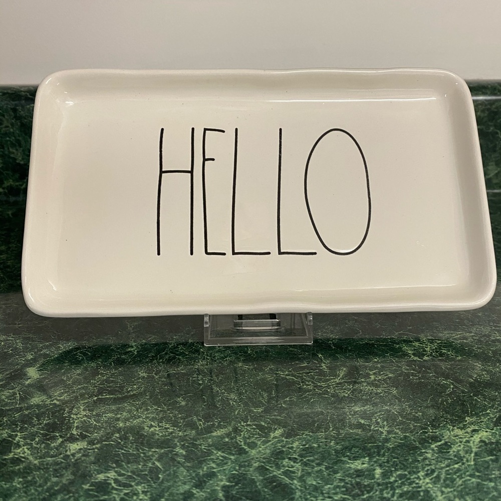 Rae Dunn HELLO Trinket Tray 9x5x1 NWT